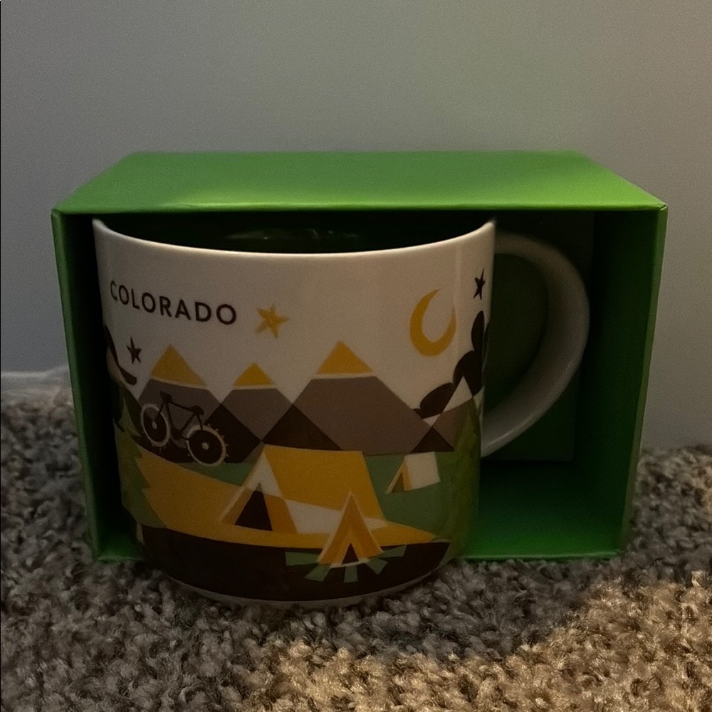 Starbucks Geometric Mug Green and Brown